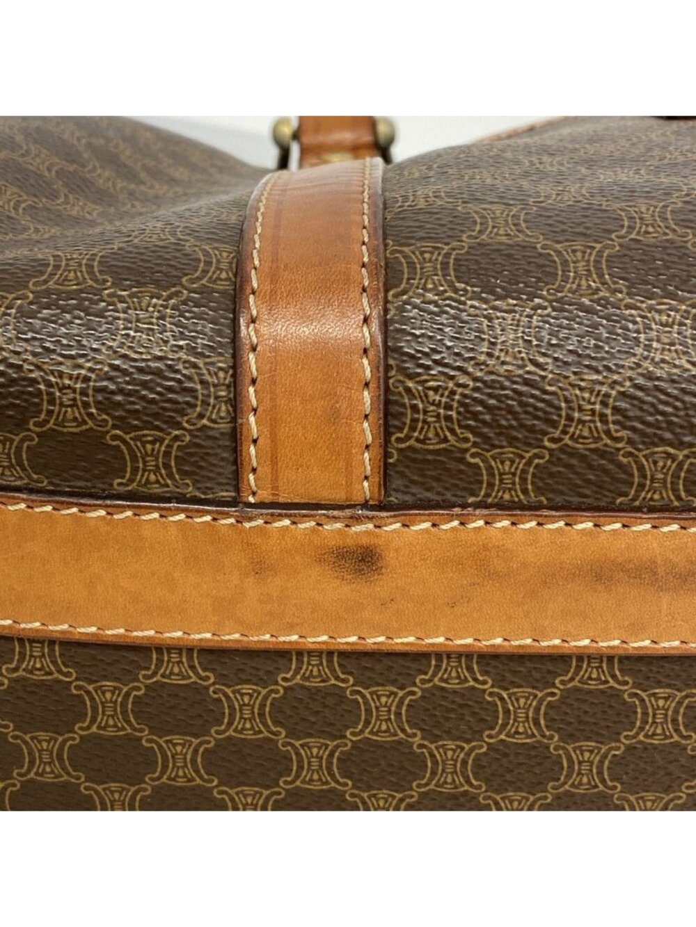 Celine Handbag Macadam Brown Gold - Picture 8 of 10